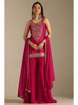 Soch - Womens Pink Viscose Blend Embroidered With Stones And Sequins