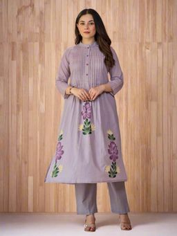 Autumnlane - Tiara Orchid Cotton Kurta Pant - Lavender