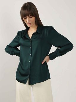 VERO MODA - Dark Green Casual Shirt