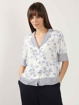 VERO MODA - White Printed Viscose Casual Shirt
