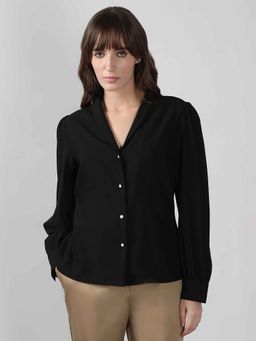 VERO MODA - Black Button Down Casual Shirt