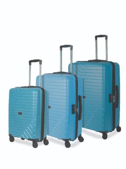 CARRIALL - Groove Set of 3 Polypropylene Blue Trolley Bags (55Cm, 65Cm, 75Cm) with 8 Wheels