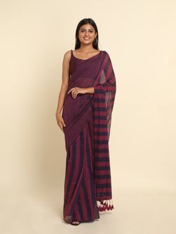 Suta - Multi-Color Stripes Pure Cotton Saree