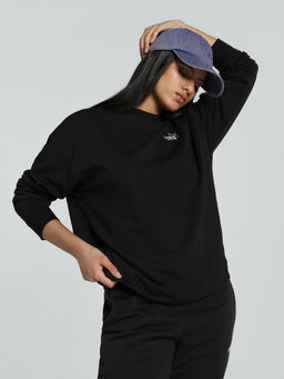 Puma - Ess No.1 Logo Relaxed Crew Women Black Sweatshirt