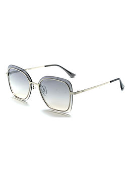 French Connection - Green Lens Square Sunglass Full Rim Silver Frame With Gradient