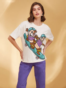 Kazo - Chip & Dale Disney Printed Graphic T-Shirt