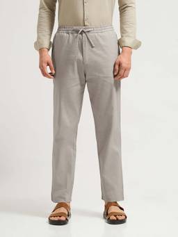 MISCHIEF MONKEY - Cream Solid Plain Casual Chinos