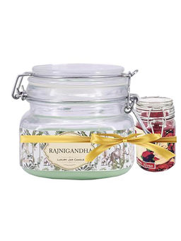 Eternia - Combo of Rajnigandha Oud 28 Hours Double Wick with Rose 16 Hours Jar Candles