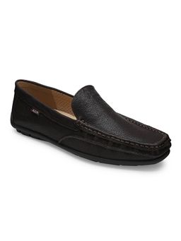 EZOK - Genuine Leather Brown Solid Loafer For Men