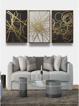The Art House - Abstract Painting Multicolor (Set of 3) (60X30 Inches)