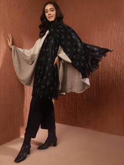 Fabindia - Black Cashmere Checks Stole