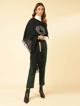 Fabindia - Black Wool Tie & Dye Stole