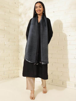 Fabindia - Black Silk Tie & Dye Stole
