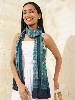 Fabindia - Indigo Silk Hand Block Printed Stole