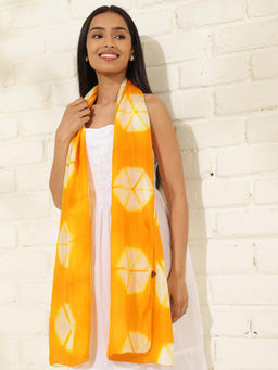 Fabindia - Yellow Silk Tie & Dye Stole