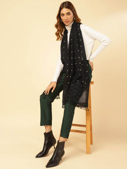 Fabindia - Black Wool Tie & Dye Stole