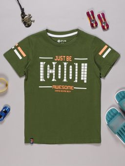 3PIN - Boys Cotton Graphic Round Neck T-Shirt