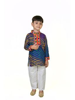 Banjara India - Blue Leheriya Printed Kurta and Pyjama