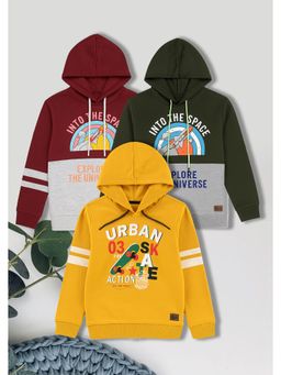 3PIN - Girls Cotton Printed Hoodie (Pack of 3)