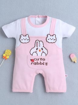 Bumzee - Pink Girls Half Sleeves Romper