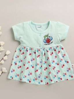 Bumzee - Girls Printed Blue Dress