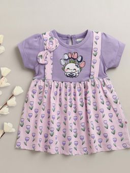 Bumzee - Girls Printed Lavender Dress