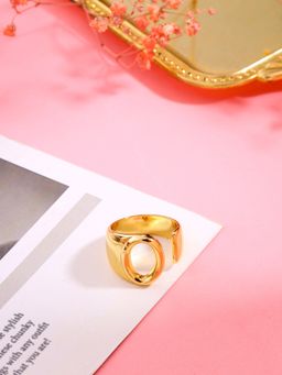 Mitali Jain - Gold Initial Ring-O