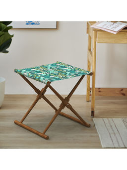 Chumbak - Bistro Foldable Stool Tropical Ikkat Green