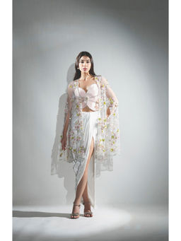 Realm By Vaishali - Eden 3D Floral Embroidery Flower Cape