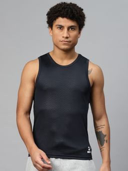 Tom Burg - Mens Printed Tank Top Navy Blue
