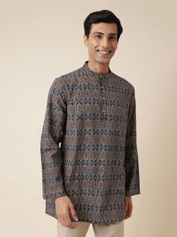 Fabindia - Blue Cotton Printed Short Kurta