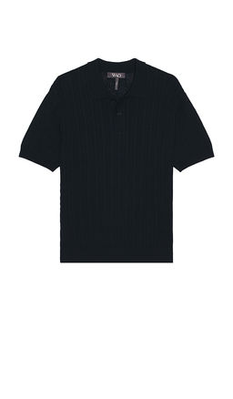 WAO - Cable Knit Short Sleeve Polo