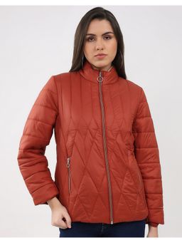 Monte Carlo - Rust High Neck Full Sleeve Puffer Jacket