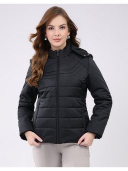 Monte Carlo - Black Hooded Neck Full Sleeve Puffer Jacket