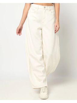 GAP - Off White Relaxed Fit Wide-Leg Jeans