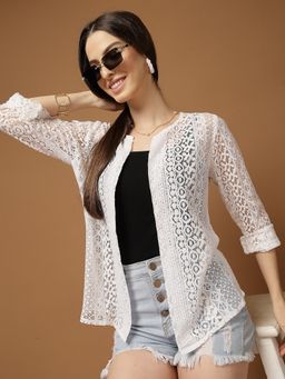 Style Quotient - White Nylon Lace Shrug