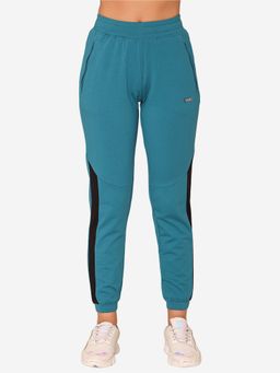 Bonjour - Turquoise Cotton Relaxed Fit Joggers