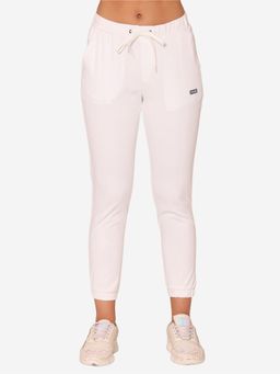 Bonjour - White Cotton Relaxed Fit Joggers