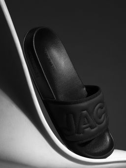 Jack & Jones - Black Quilted Logo Pool Sliders