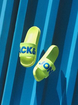 Jack & Jones - Green Contrast Logo Pool Sliders