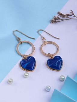 Lilly & Sparkle - Gold-Toned Heart Shaped Drop Earrings