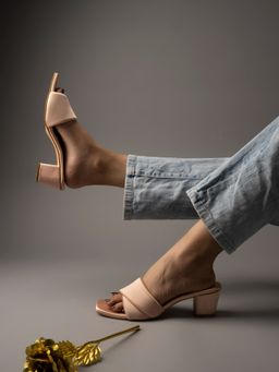 Shoetopia - Stylish Solid Rose Gold Block Heels