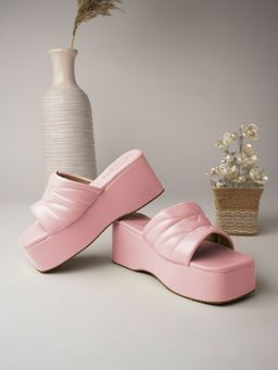 Shoetopia - Retro Style Mauve Wedge Heels