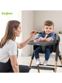 BAYBEE - Black 3-In-1 Premium Convertible High Chair For Kids (18-24 Months)