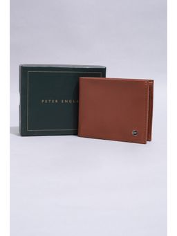 Peter England - Men Tan Textured Leather Wallet
