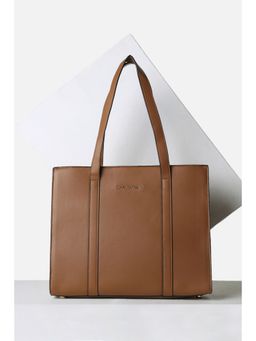 Van Heusen - Women Brown Solid Formal Tote Bag