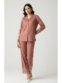 WINEBERRY - Women Rust Printed Co-Ord Set