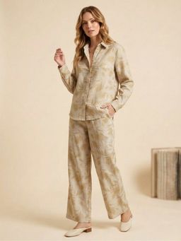 WINEBERRY - Women Cream Printed Co-Ord Set