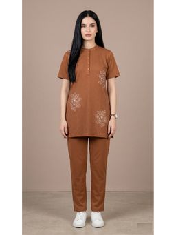 WINEBERRY - Women Tan Printed Co-Ord Set