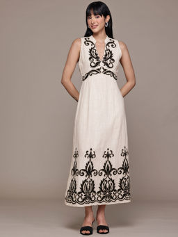 Ritu Kumar - Ecru Inlay Long Dress